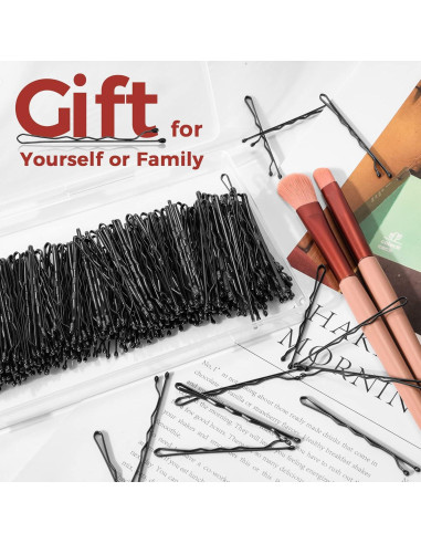 300 Pasadores Negros EWAGOA con Caja de Almacenamiento 5.08 cm