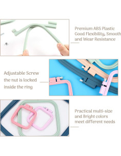 Aros de Bordado Rectangulares MUFEKUM - 3 Piezas ABS 2