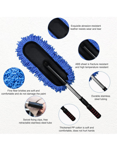 2 Plumones de Microfibra para Auto Sylvil, Limpieza Interior y Exterior