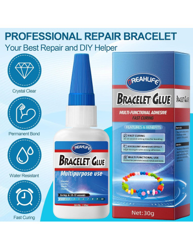 Pegamento para Joyería DREAHLIFE 30g - Adhesivo Claro para Pulseras