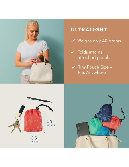 Bolsa de Compras Reutilizable Nereiva Rosa Coral 25kg Plegable