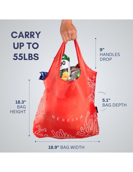 Bolsa de Compras Reutilizable Nereiva Rosa Coral 25kg Plegable