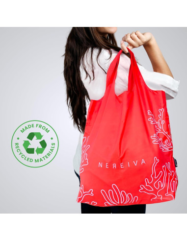 Bolsa de Compras Reutilizable Nereiva Rosa Coral 25kg Plegable