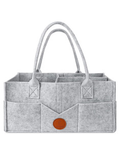 Organizador de Pañales Maliton Gris - Caddy Fieltro 38x22x17 cm