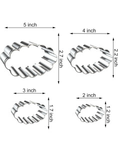 Juego de Cortadores de Galletas Ovalados QAAQS - Acero Inoxidable 2