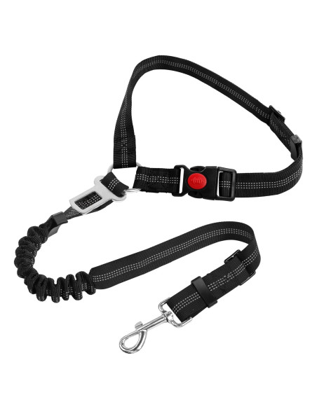 Arnés de Seguridad para Perros YAOHDAO Negro 3-en-1 Ajustable