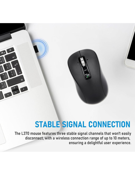 Ratón Inalámbrico CITLLA L370, 2 Bluetooth, USB, Silencioso