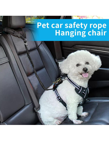 Arnés de Seguridad para Perros YAOHDAO Negro 3-en-1 Ajustable