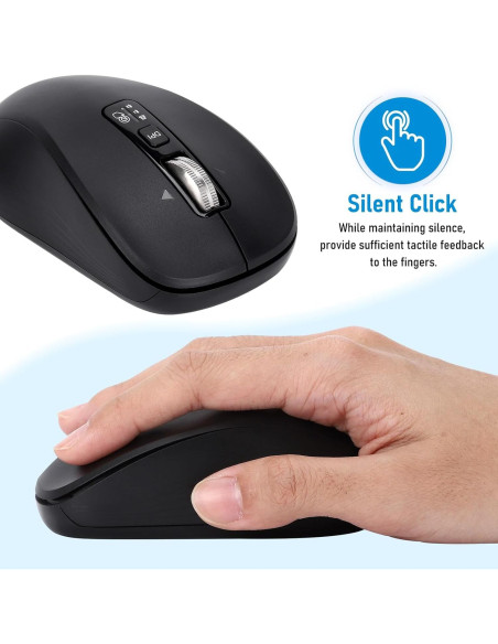 Ratón Inalámbrico CITLLA L370, 2 Bluetooth, USB, Silencioso