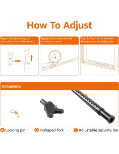 Barra de Seguridad Ajustable Amazon Basics 63.5-106.7 cm Negra 2