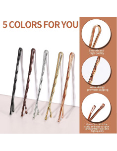 Pinzas para el cabello Teenitor 250 Pcs 5.08 cm con caja 2