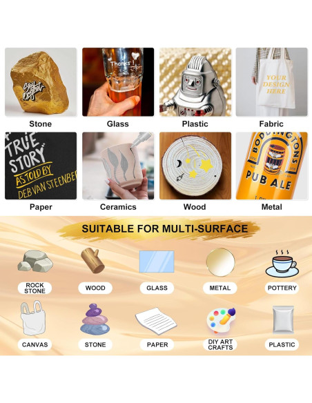 Paquete de 4 Marcadores de Pintura Acrílica GPLMQ Doble Punta 0.7mm 3mm