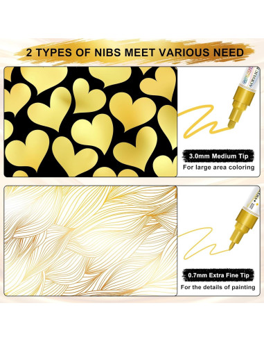 Paquete de 4 Marcadores de Pintura Acrílica GPLMQ Doble Punta 0.7mm 3mm