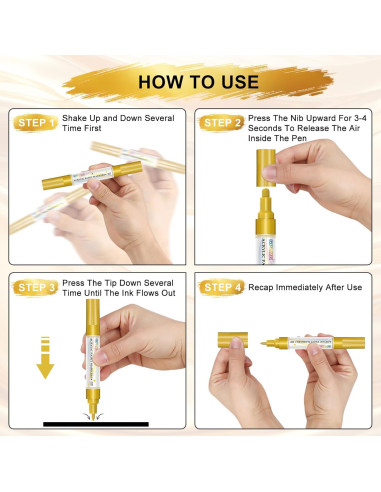 Paquete de 4 Marcadores de Pintura Acrílica GPLMQ Doble Punta 0.7mm 3mm