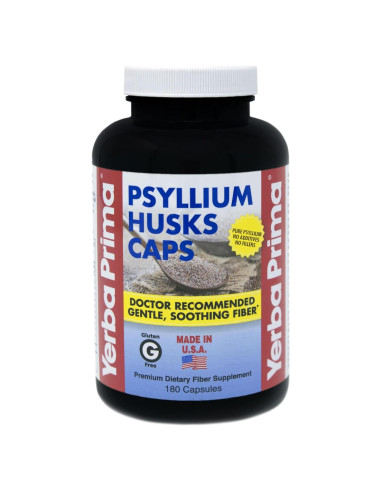 Cápsulas de Psyllium Yerba Prima 625 mg 180 Unidades - Fibra Dietética