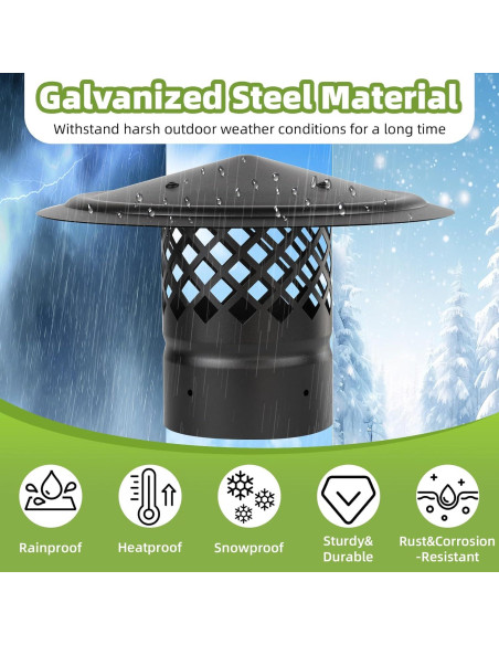 Tapa de Chimenea Redonda 4 Pulgadas Acero Galvanizado - Ventilación Tapa de Chimenea Redonda 4 Pulgadas Acero Galvanizado - Ventilación