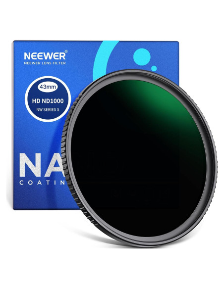 Filtro ND 1000 NEEWER 43mm Densidad Neutra Ultra Delgado Filtro ND 1000 NEEWER 43mm Densidad Neutra Ultra Delgado
