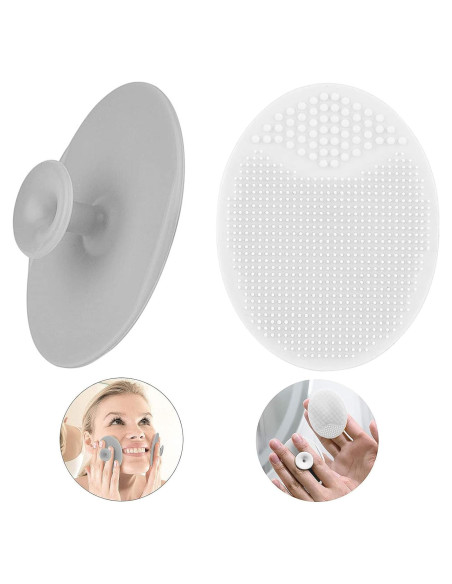 Exfoliador Facial de Silicona Luckyiren - 2 Paquetes Gris y Blanco