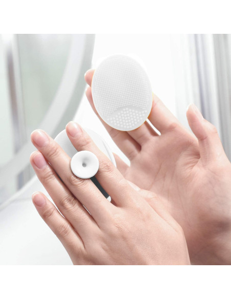 Exfoliador Facial de Silicona Luckyiren - 2 Paquetes Gris y Blanco