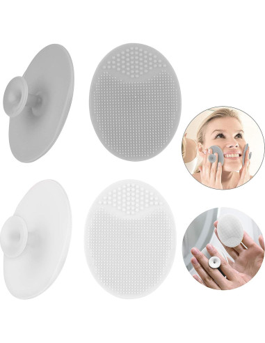 Exfoliador Facial de Silicona Luckyiren - 2 Paquetes Gris y Blanco