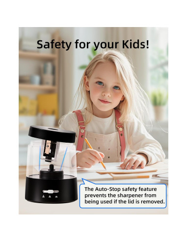 Afilador Eléctrico de Lápices ZMOL Negro 6-8mm Automático