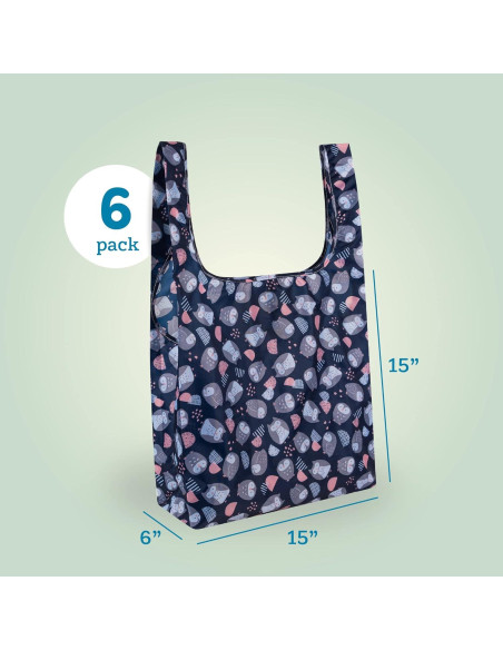 Bolsa de Compras Reutilizable Masirs 6-Pack Patrón Animal