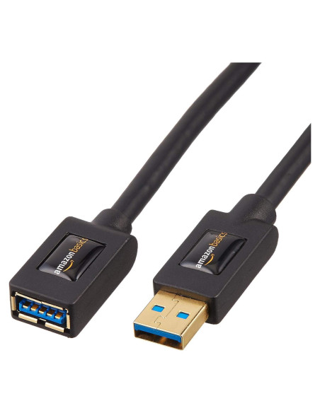 Cables de Extensión USB 3.0 Amazon Basics 0.91m Paquete de 2