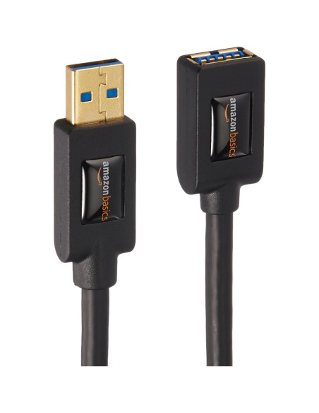 Cables de Extensión USB 3.0 Amazon Basics 0.91m Paquete de 2