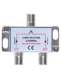Divisor de Antena Coaxial 2 Vías Cables Direct Online 5-2300 MHz
