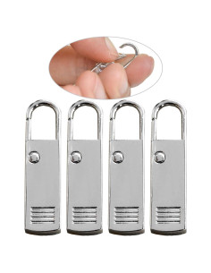 Tiradores de Cremallera de Metal Yeezo - 4 Pcs Plateado