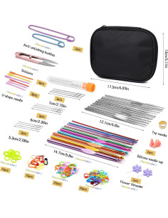 Juego de Ganchillos IMZAY 110 Pcs Ergonómico con Estuche 2