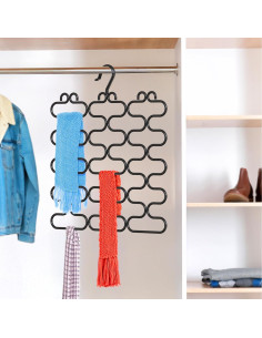 Perchero de Bufandas DecoBros 23 Bucles Metal Negro 42.5x33.4cm 2