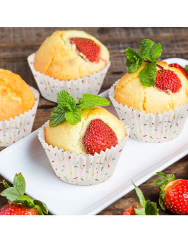 Forros para Cupcake Gifbera Blancos con Chispas - 200 Unidades