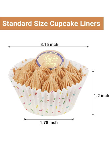 Forros para Cupcake Gifbera Blancos con Chispas - 200 Unidades