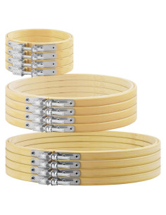 Set de 12 Aros de Bordado TINDTOP de Bambú 3-8 Pulgadas
