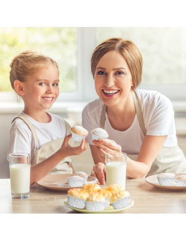 Forros para Cupcake Gifbera Blancos con Chispas - 200 Unidades