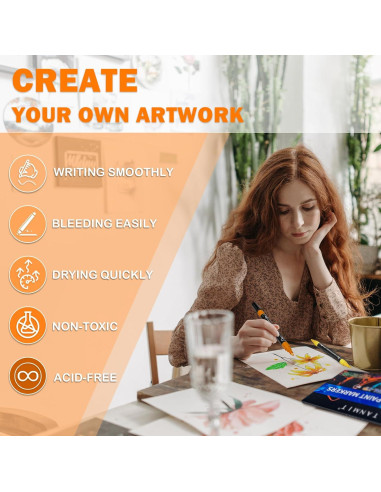 24 Marcadores Acrílicos Doble Punta TANMIT - Multicolor