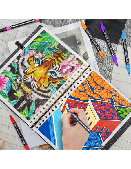 24 Marcadores Acrílicos Doble Punta TANMIT - Multicolor