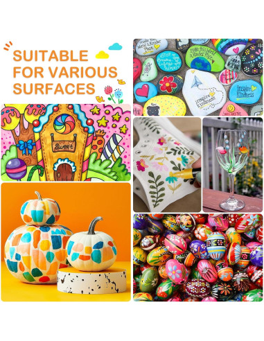 24 Marcadores Acrílicos Doble Punta TANMIT - Multicolor