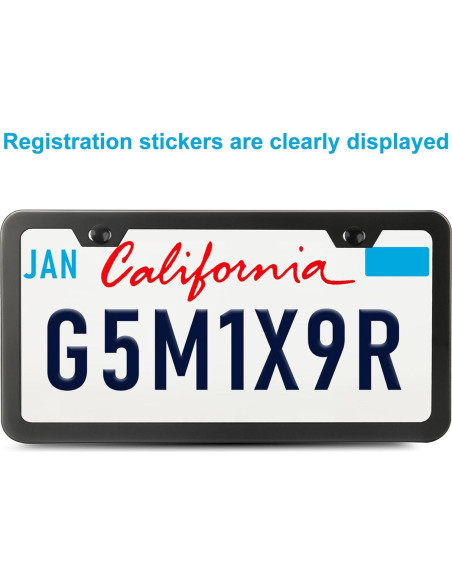 Marcos de Placas de Licencia Lrokimg Negros 2 Agujeros Acero Inoxidable