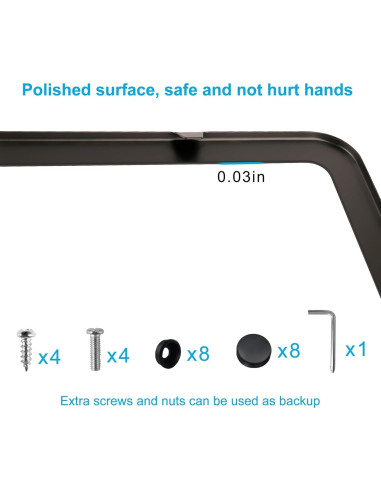 Marcos de Placas de Licencia Lrokimg Negros 2 Agujeros Acero Inoxidable