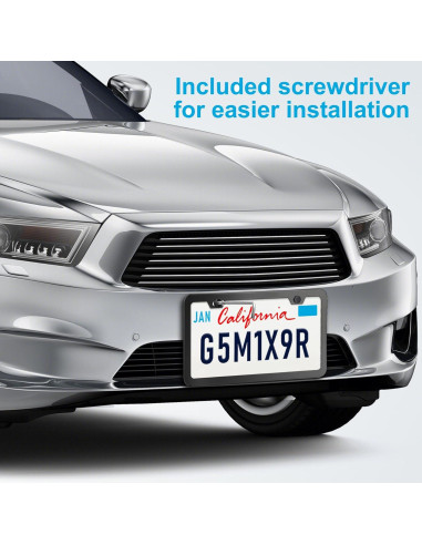 Marcos de Placas de Licencia Lrokimg Negros 2 Agujeros Acero Inoxidable