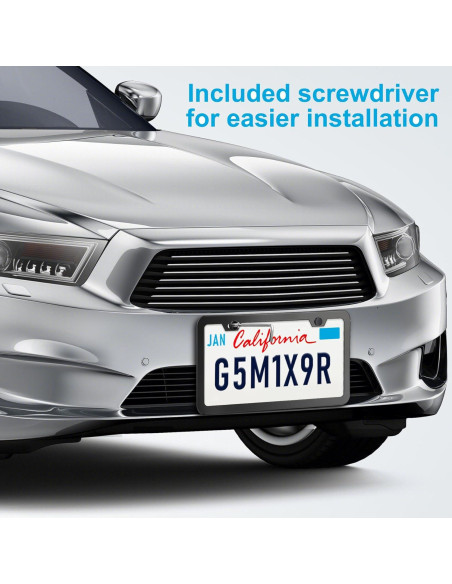 Marcos de Placas de Licencia Lrokimg Negros 2 Agujeros Acero Inoxidable