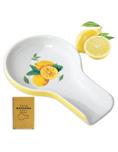 Soporte para Cucharas de Cerámica Limón HAPPY KIT 16.5x10.2cm