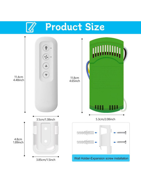 Kit Control Remoto Universal Ventilador Hunter RC-82T 3 Velocidades Kit Control Remoto Universal Ventilador Hunter RC-82T 3 Velocidades