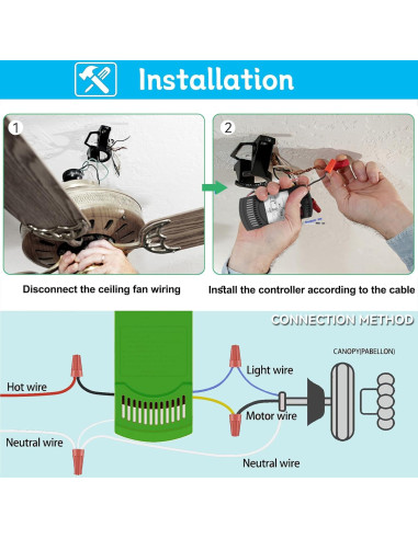 Kit Control Remoto Universal Ventilador Hunter RC-82T 3 Velocidades