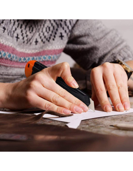 Cuchillo Utility REXBETI 12 Piezas 18mm Afilado Retráctil