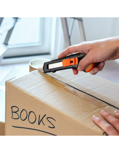 Cuchillo Utility REXBETI 12 Piezas 18mm Afilado Retráctil