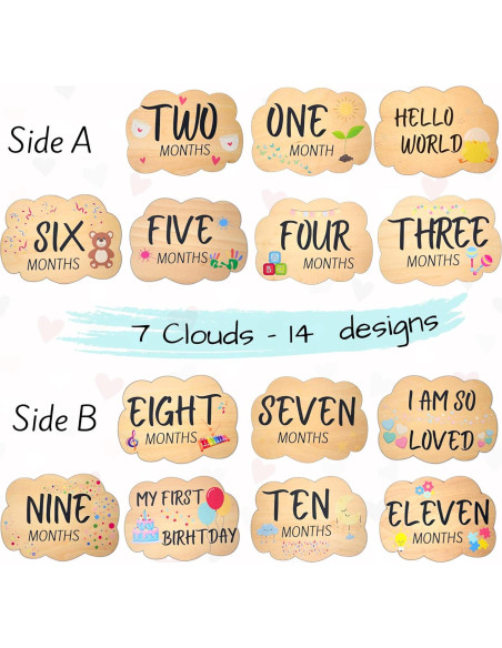 Set de Tarjetas de Hito Mensual XL Heart's Sign - 14 Diseños