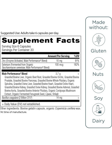 Suplemento de Órganos Nutrición Antigua Hombres 180 Cápsulas